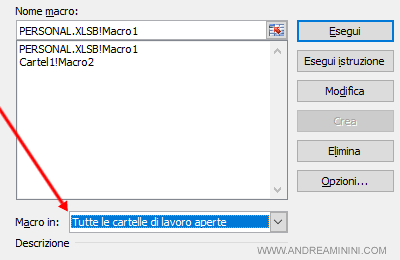 come eseguire la macro su altre cartelle