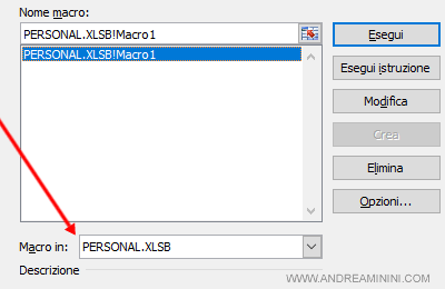 come modificare le macro nel file personal