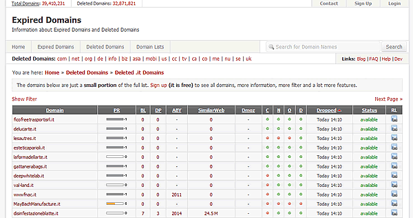 la registrazione dei nomi di dominio in scadenza ( pending delete ) o cancellati ( delete )