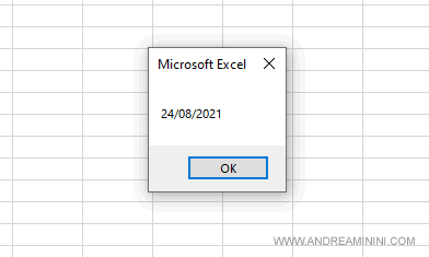 il risultato della funzione Date in una macro Excel
