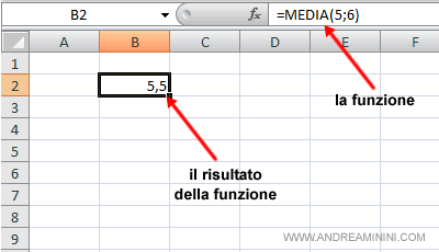 un esempio di funzione excel