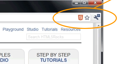 l'estensione HTML5 su Google Chrome aggiunge un icona per riconoscere i siti in Html5