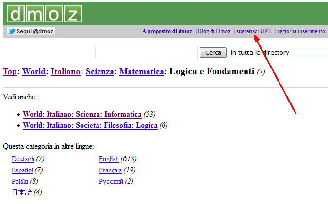 come richiedere l'inserimento del sito in Dmoz