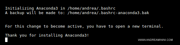 ho installato Anaconda su Linux