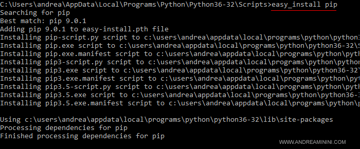 installazione PIP su Python