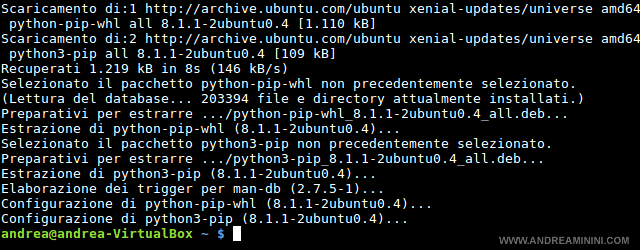 l'installazione di PIP3 su Python
