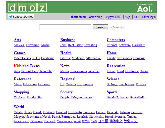 la directory Dmoz