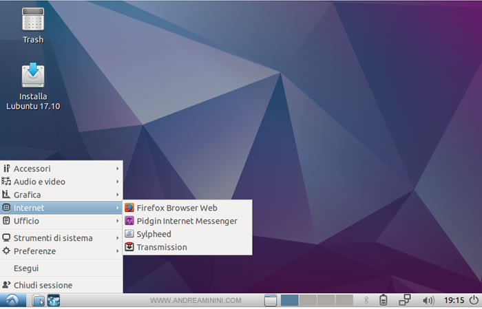 l'interfaccia grafica del desktop di Lubuntu