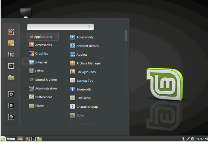 il desktop su Linux Mint