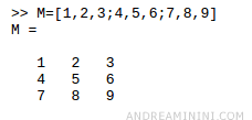 definisco una matrice quadrata