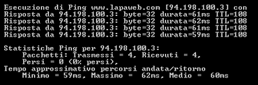 PING RISPOSTA ESEMPIO