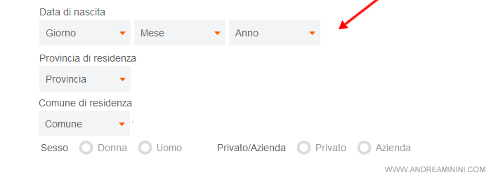 quali dati sensibili sono richiesti da Virgilio per aprire l'account