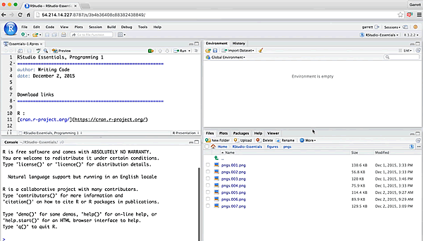 l'interfaccia di RStudio