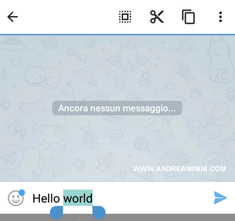 premere sul termine da mettere in corsivo