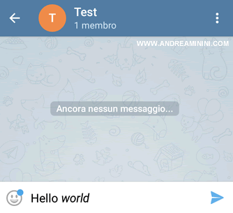 la parola selezionata è in corsivo