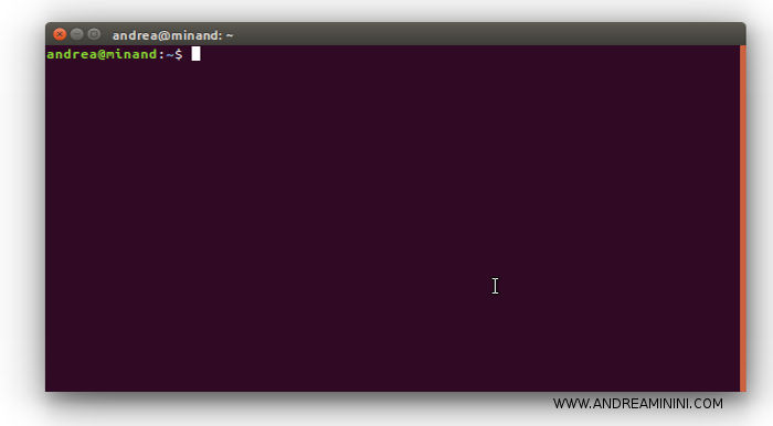 un esempio di riga comandi su Linux Ubuntu