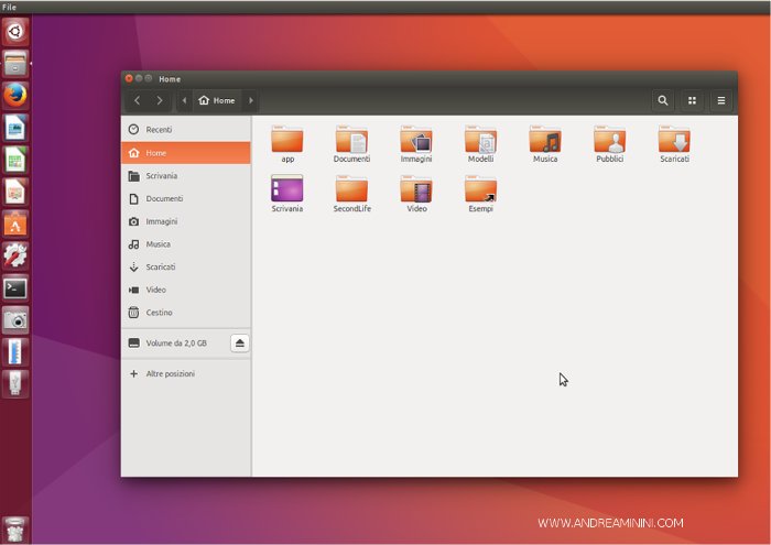 l'interfaccia grafica su Linux Ubuntu