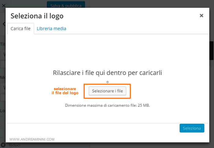 clicco sul bottone Seleziona il logo
