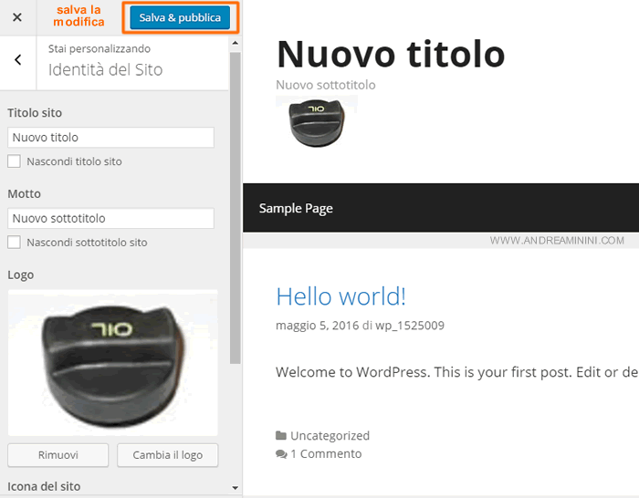 clicco su Salva e pubblica le modifiche