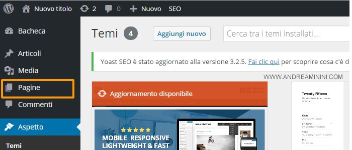 clicco su Pagine